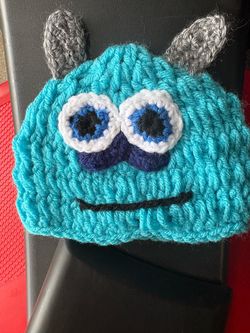 Handmade Crochet Monster Character Beanie Hat