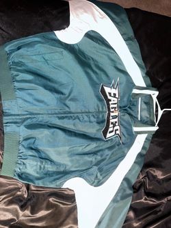 Vintage Philadelphia Eagles Starter Satin Track Jacket Full Zip Midnight Green