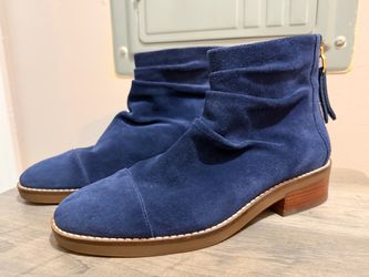 Cole Haan Women’s Navy Blue Suede Ankle Boots Size 8B – Low Heel