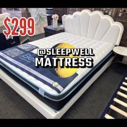 Queen Size Bed Frame With Bamboo Mattress Included 