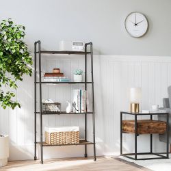  4-Tier Ladder Shelf Black 