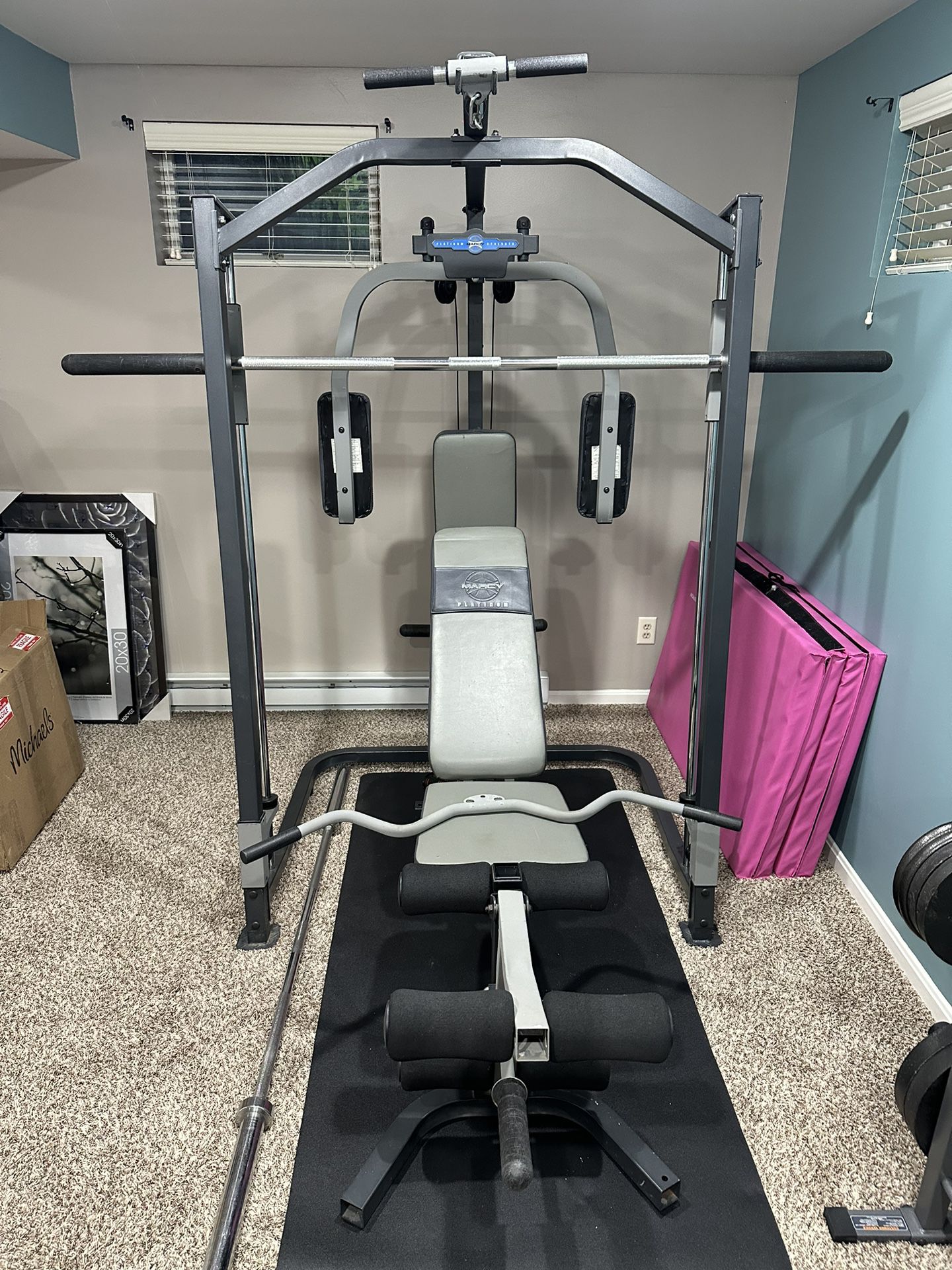 Marcy Platinum Smith Machine Weight Bench Gym 