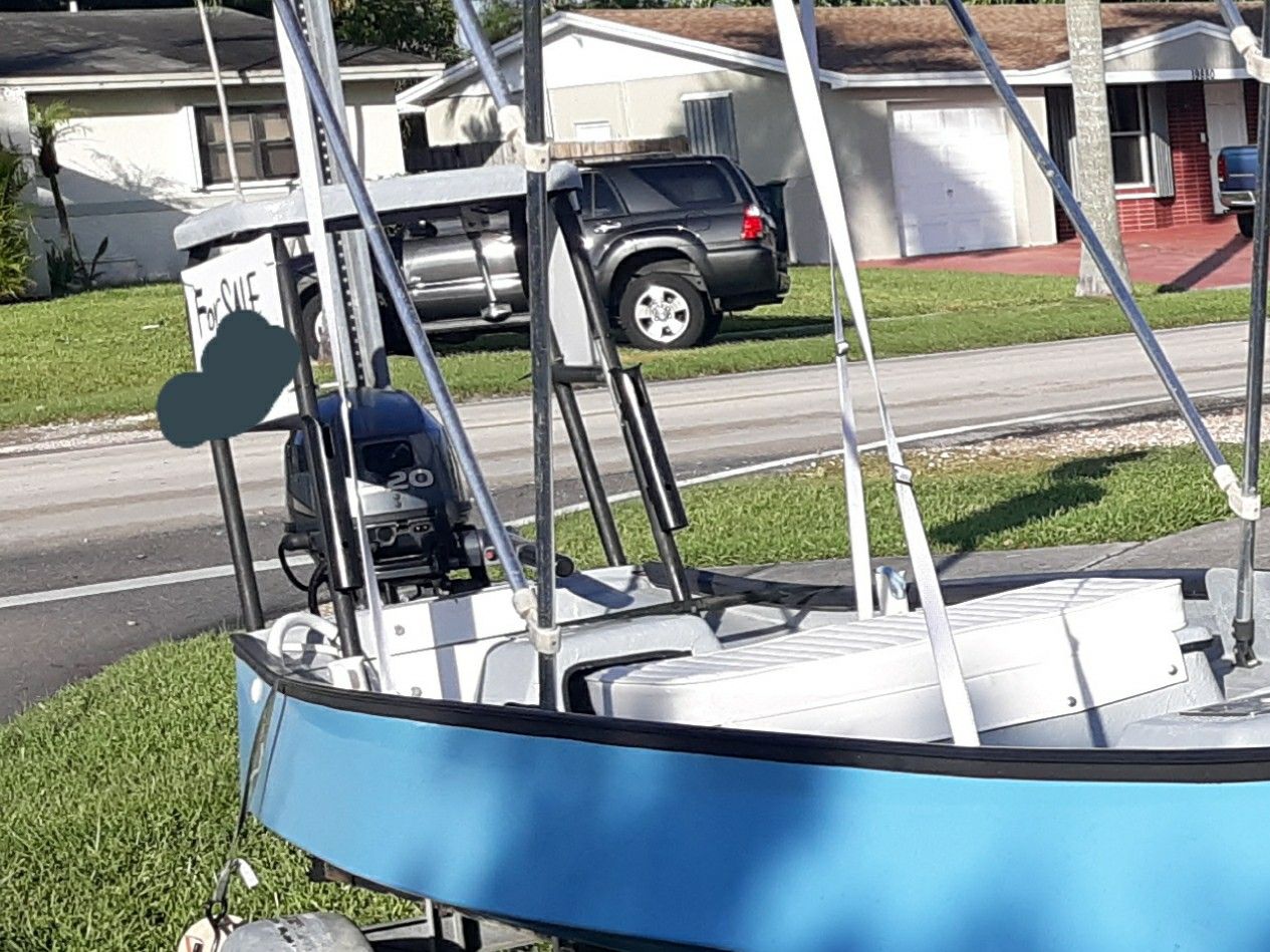 Gheenoe 15 foot with 20 horsepower Yamaha & trailer for Sale in Miami