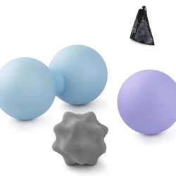 Silicone Massage Ball Set - 3 Therapy Balls for Myofascial Release