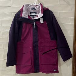 NWT Lands' End Women's Squall Winter Parka size Medium Color: Rubellite