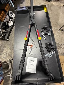VEVOR Tow Bar, 10000 lbs Towing Capacity with Ropes, Powder-Coating Alloy Steel Bumper-Mounted Universal Towing Bar with Max 52 inches Telescopic Rod,