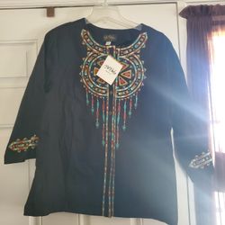 BOB MACKIE VINTAGE BUT NEW HIPPIE STYLE SHIRT