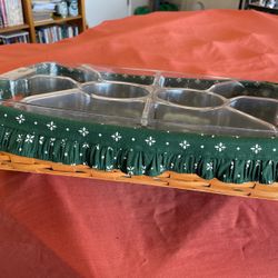 1998 Longaberger Hostess Serving Tray Basket, Protector, Liner & Cover 20x14x4"