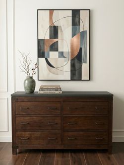 Dark Wood 6-Drawer Double Dresser