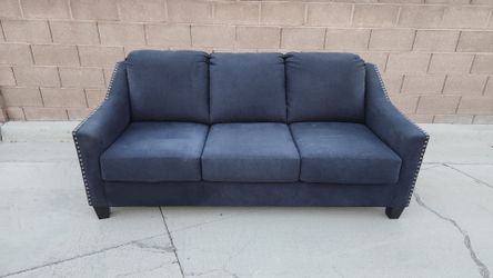 Upholstered Sofa with Nailhead Trim – Modern 3-Cushion Couch