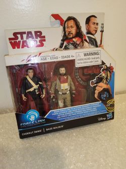 STAR WARS LINK CHIRRUT INWE AND BAZE MALBUS TWO PACK BY HASBRO