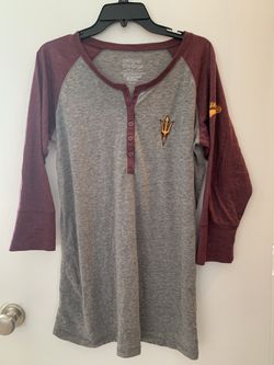 ASU grey/maroon baseball tee