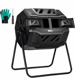 5500 oz.  43 Gallon Black Tumbling Dual Rotating Compost Bin