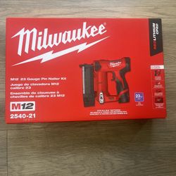 Milwaukee M12 12-Volt 23-Gauge Lithium-Ion Cordless Pin Nailer (Tool-Only)