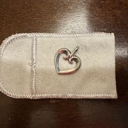 James Avery Retired Beveled Heart Pendant 