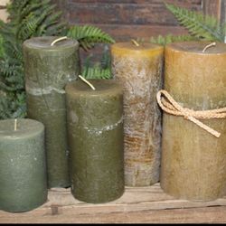 Lot of 5 NEW Large Pillar Candles