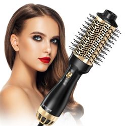 NEXPURE Hair Dryer Brush,Upgraded 4 in 1 Hair Dryer Brush Blow Dryer Brush in One with Negative Ion Anti-Frizz Ceramic Titanium Barrel Hot Air Brush H