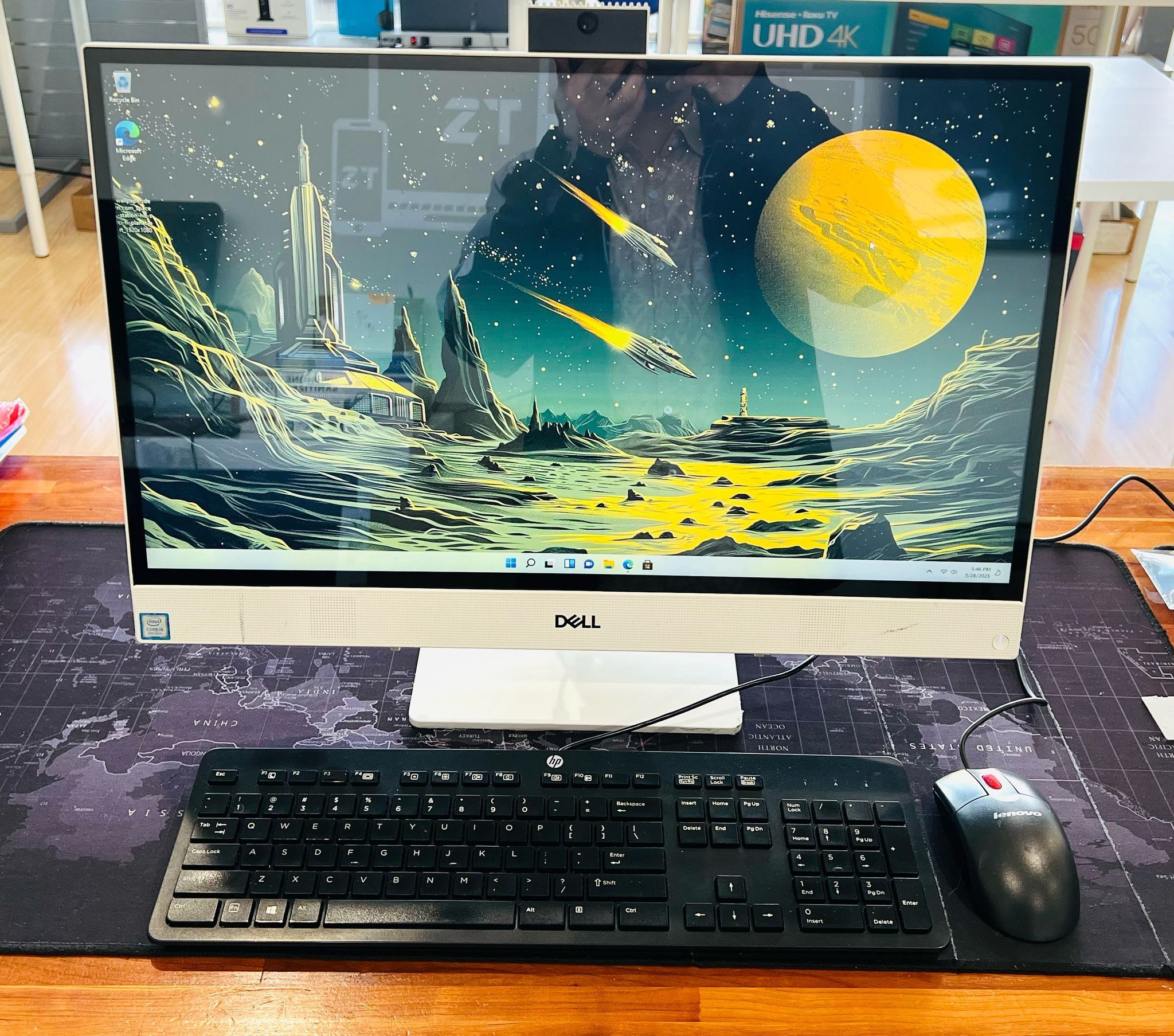 DELL INSPIRON 24” 3480 All IN ONE Computer TouchScreen Core i5-8265u 1.80Ghz 8GB 1TB Windows 11