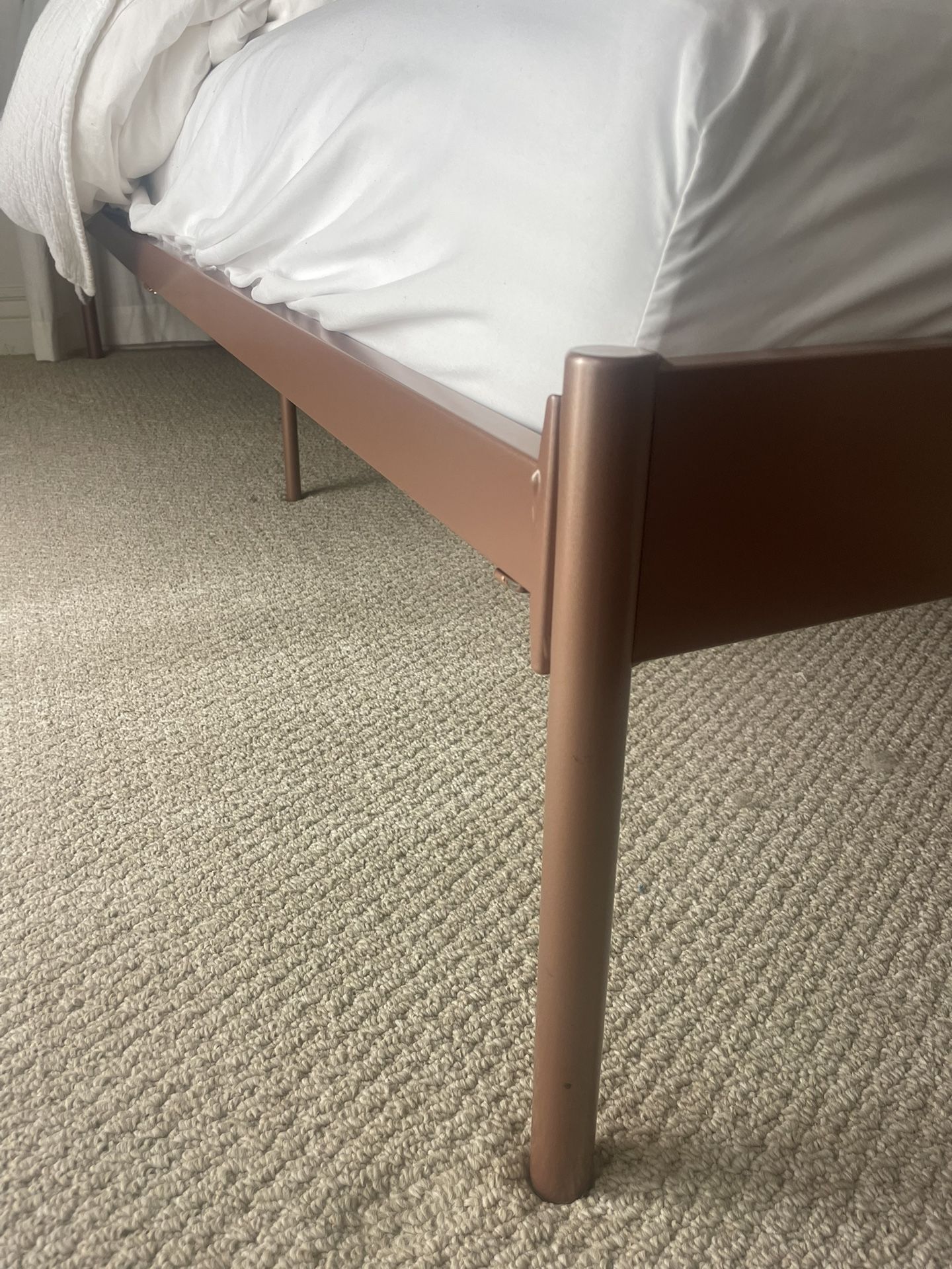 Rose Metal Full Size Bed frame And Mattress