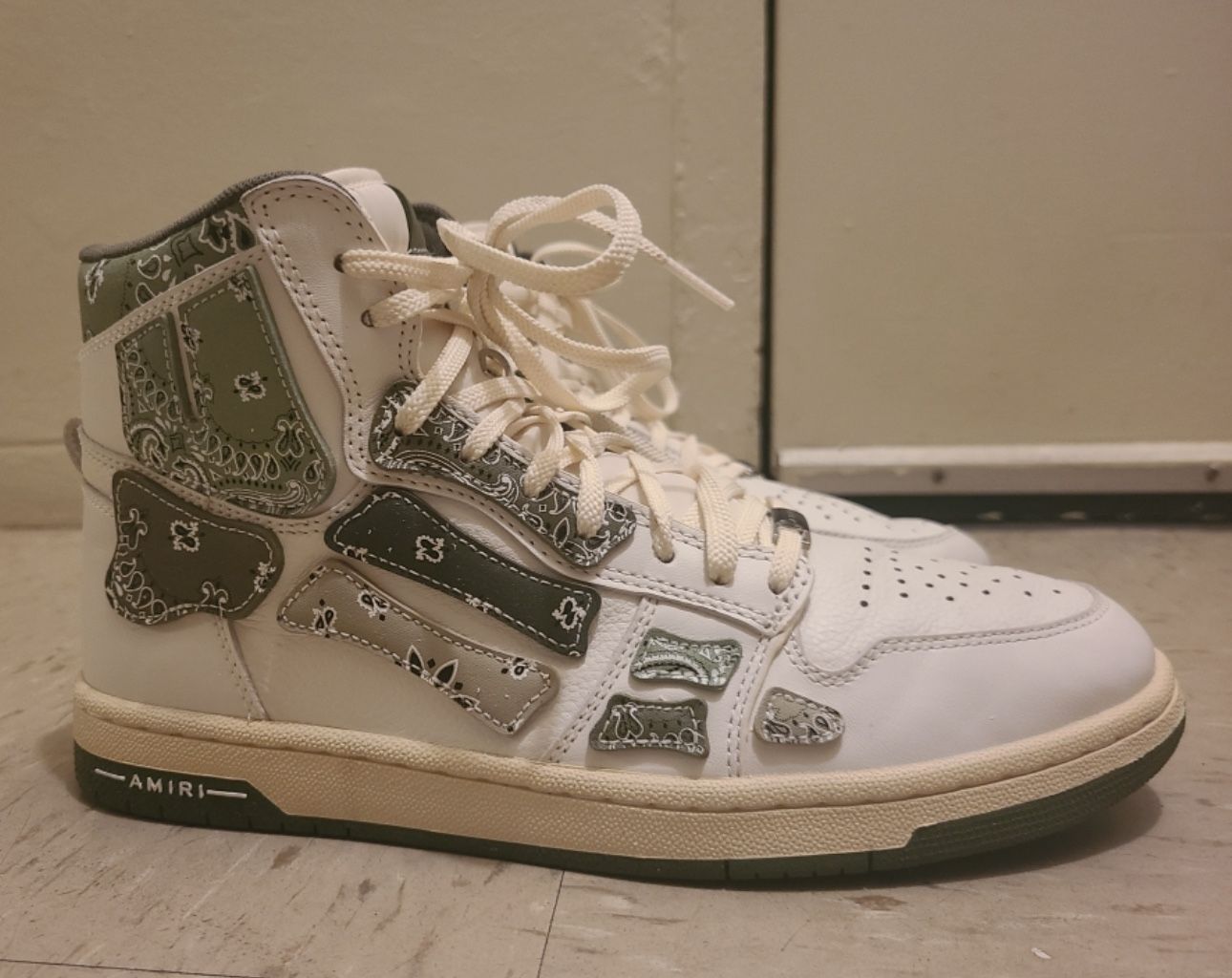 Amiri Skel High Bandana Paisley Green