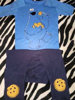 Boys PJ's Set (COOKIE MONSTER) By Baby Gap