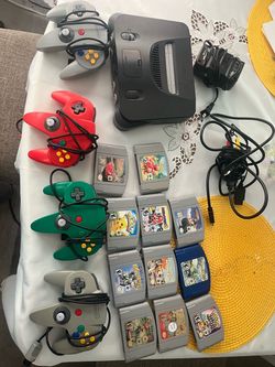 Nintendo 64 Console Bundle with 4 Controllers and 11 Games