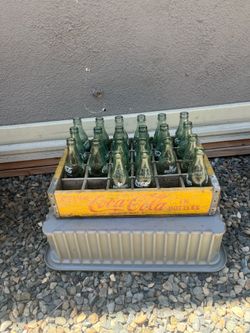 Coca Cola wooden crate with bottles