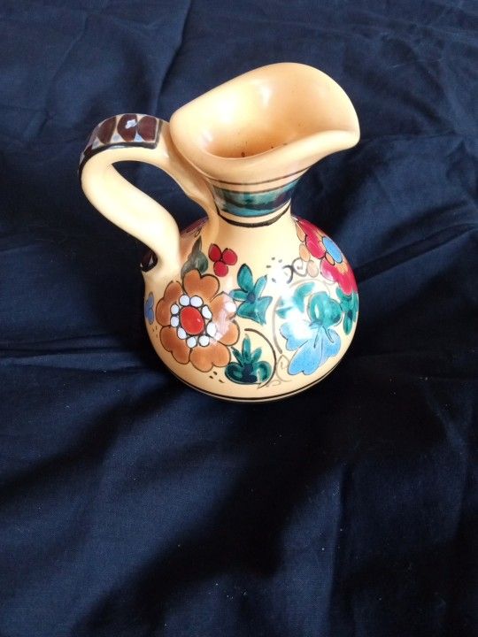 EXQUISITE Hand painted Ceramica Bariloche 6" Bud Pitcher Made in Spain
