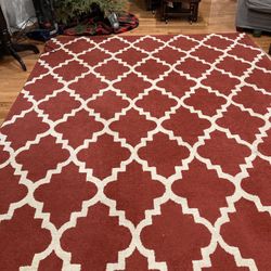 Brown/Orange/White Indoor/Outdoor Chevron Rug