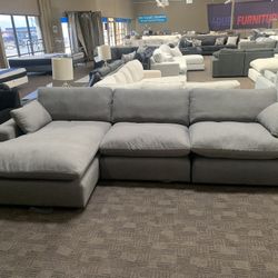 Brand New Grey Feather Cloud Sectional 