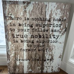 Ernest Hemingway - 'Nobility' Inspirational Canvas