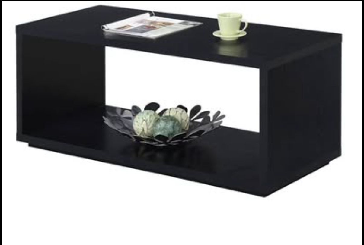 Convenience Concepts Northfield Admiral Coffee Table with Shelf Black