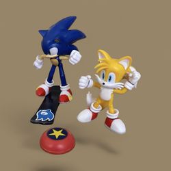  Sonic the Hedgehog, a lot of two action figures with accessories 