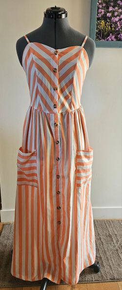 Dress stripe, peach and white