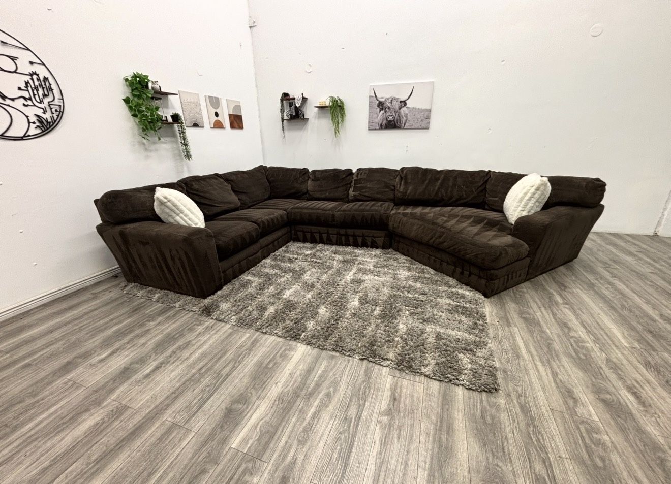 Brown Sectional Couch - Free Delivery 
