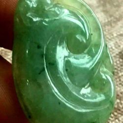 Burmese icy type A jadeite jade pendant lucky Ruyi