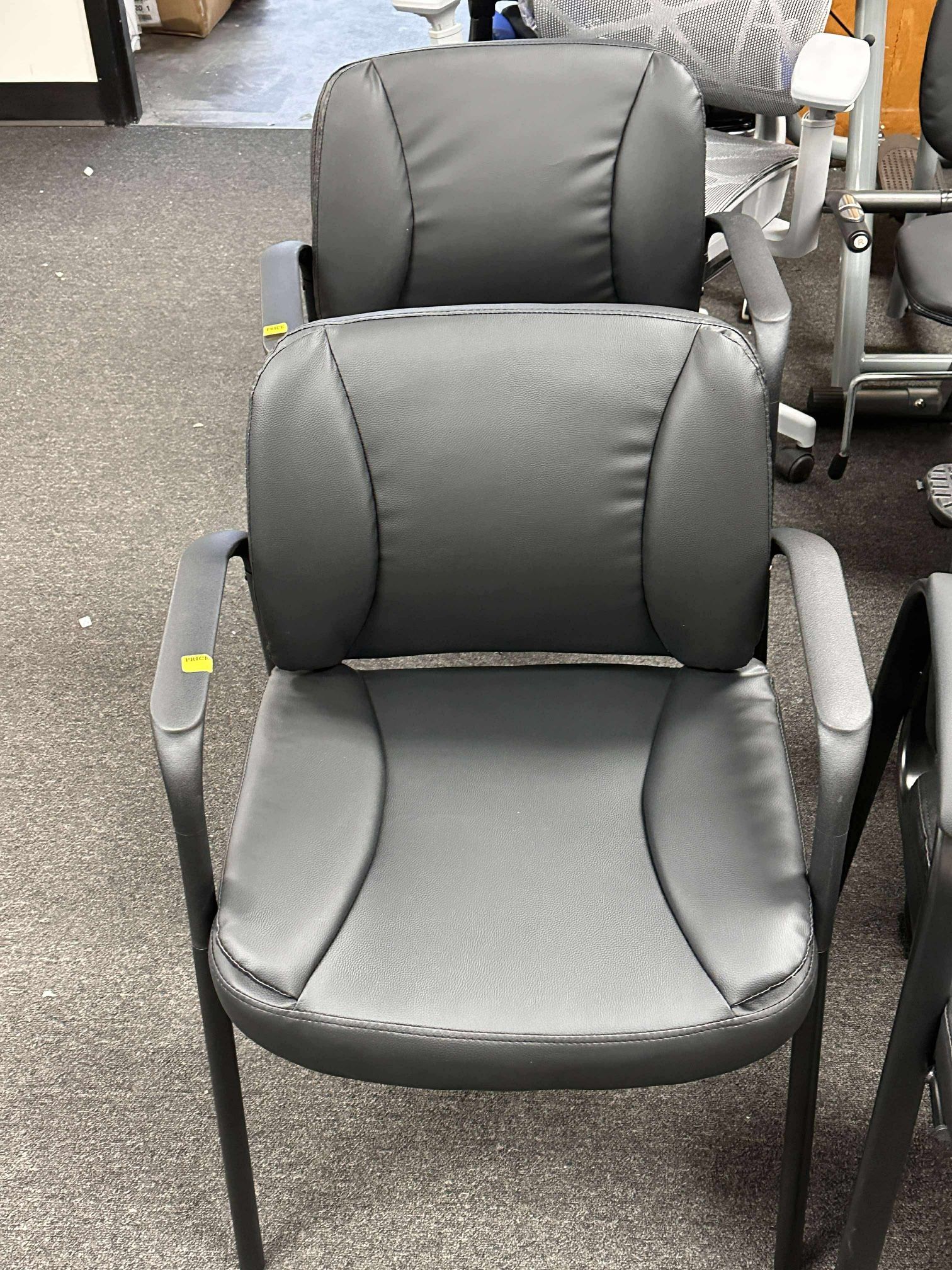 Office Reception Chairs Waiting Room Guest Chairs with Armrest Set of 2 (Black)