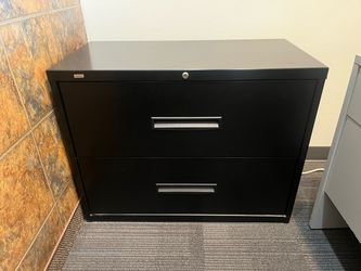 Staples 2-Drawer Lateral File Cabinet Black