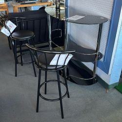 Bar Stand Black Glass