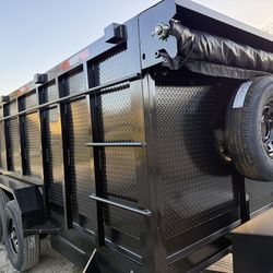 New 14ft Long Scissor Lift Hydraulic Dump Trailer Fully Loaded 💠