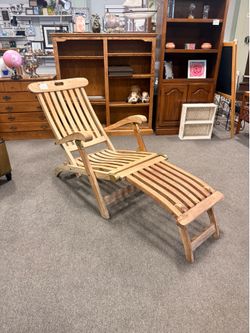 Teak Steamer Ship Deck Chair