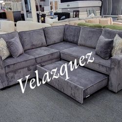 ✅️✅️3-Piece Convertible Sectional
Sleeper Sofa W/Cupholder, Sofa Storage, & USB Ports✅️✅️