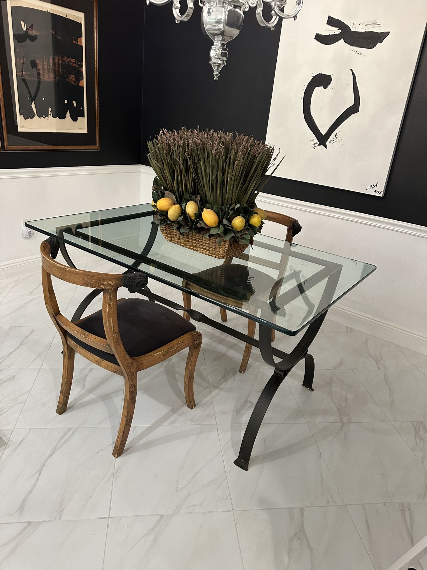 Designer Glass Dining Room Table