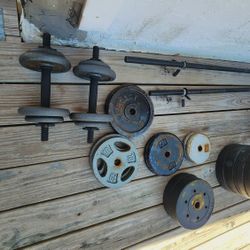 Gym Equipment  Straight Bars, Dumbbles & Weight Plates Home