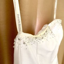 David's Bridal Sweet heart Style Strapless Wedding Dress Size 4  Thumbnail