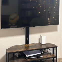 TV Stand With Mount & Power Outlet