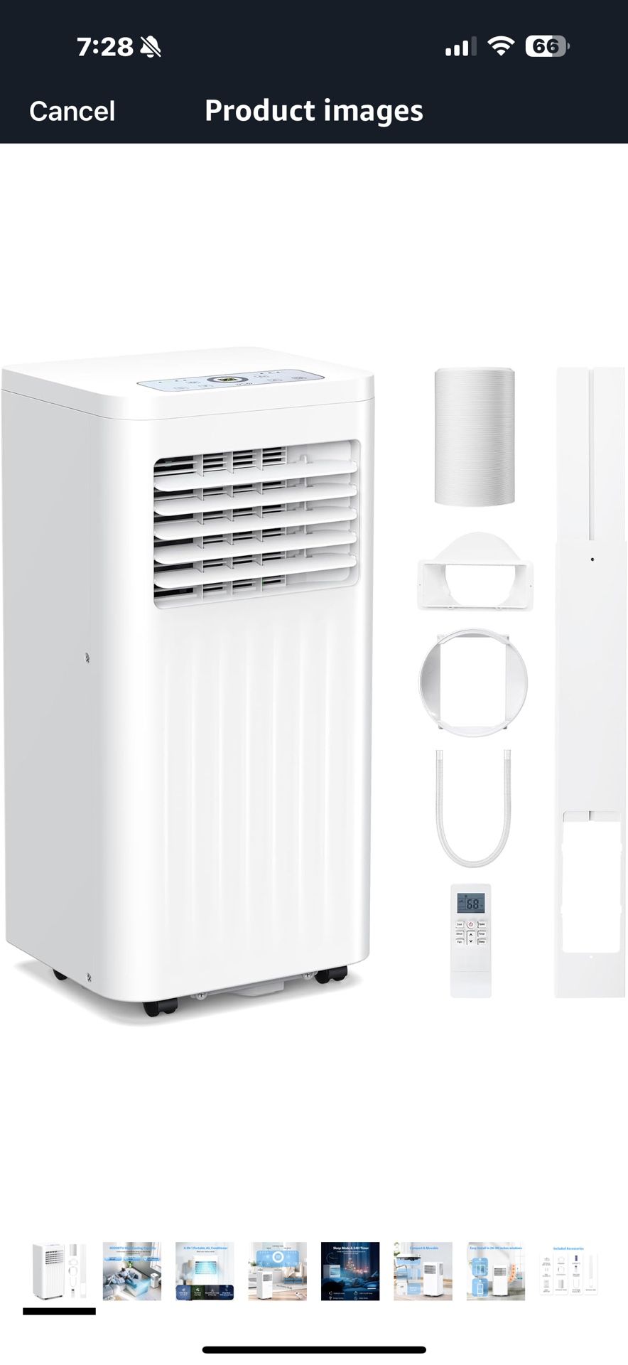 8000 BTUs Portable Air Conditioners with Cooling, Fan, Sleep Mode, Dehumidifier, 4-IN-1 Portable AC with 24H Timer, Remote Control, Window Kit Brand