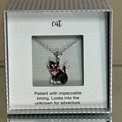 Adorable Sparkly Cat Necklace NEW