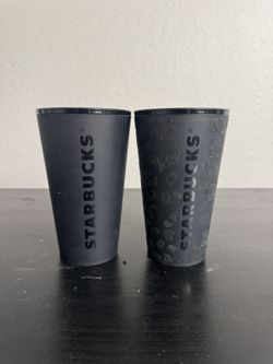 Two Black Matte Starbucks Cups