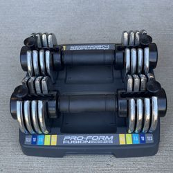 Pro-Form Fusion Spacesaver 25 Adjustable Dumbbell Weight Set (25lbs x 2)
